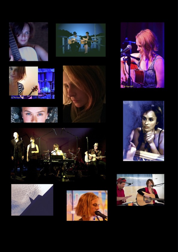 Collage of TC Wright performing and recording